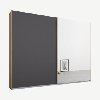 dde356dcc7e1fa91ff63f75f92448f66dff4eeb4_WDIMAL039GMR_UK_Malix_2_door_225cm_Sliding_Wardrobe_Oak_frame_matte_Graphite_Grey_Mirror_doors_