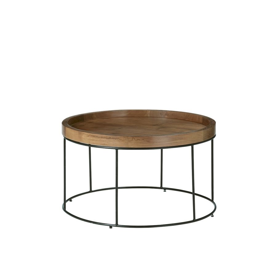 table-basse-ronde-en-bois-de-teck-et-metal-indus (1)